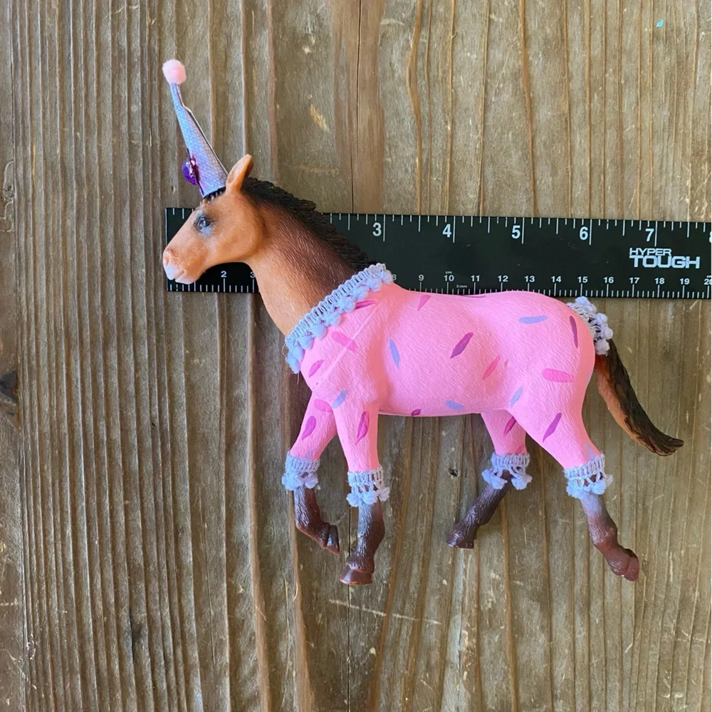 Horse Birthday Cake Pink and Lavender Western Cowgirl Cake Topper Toy